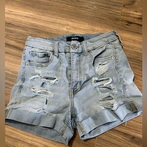 Aero Light Wash Jean Shorts